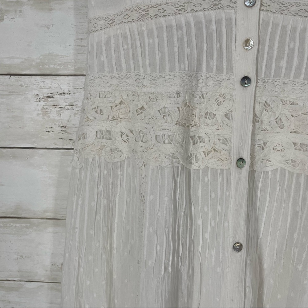 ASTR the Label Honeymoon Lace Midi Dress White Size S Pin-tuck Lace Cotton NWT - Picture 8 of 16